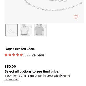 James Avery Silver Forged Beaded Necklace 20”